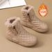 Leather Short Winter New Korean Fashion Women's Fleece-Lined Soft Sole Snow Warm Cotton Boots Wholesale_vogvips.com