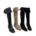 2026 New Women's Fall/Winter Square Toe, Dual-Wear Foldable Boots, Chunky Heel, High-Tube, Trendy Maillard Long Boots_vogvips.com