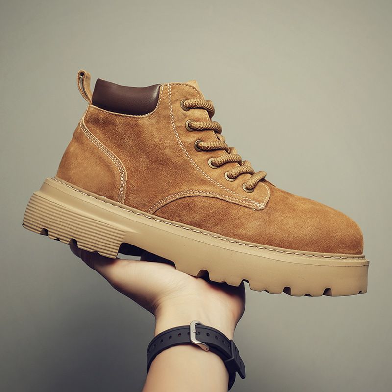 Handmade Leather Men's Shoes Retro Outdoor Platform Casual Shoes Low-top Tooling Shoes_vogvips.com