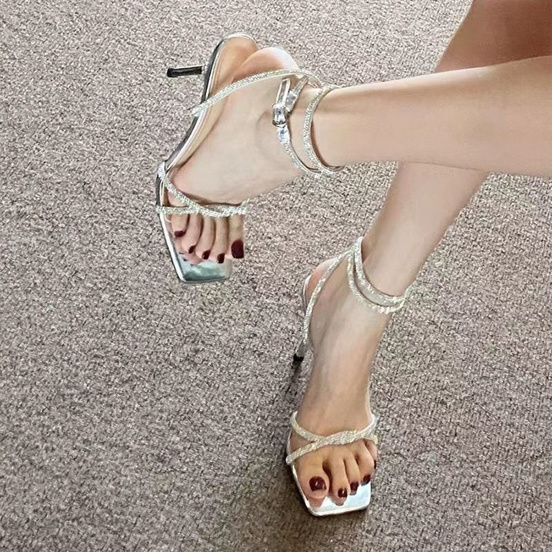 Strappy Fairy-style Skirt And High Heels For Women, Summer 2025 New Model, High-heeled Sandals With Thin Straps_vogvips.com