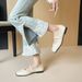 One-word Mary Jane Shoes French Flat-soled Shallow-mouth Single Shoes Women's Head Pleated Ballet Shoes_vogvips.com