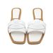 Women's Shoes Summer New Women's Slippers, Gold Cross Strap Embellished Cow Leather Flat Sandals_vogvips.com