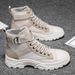 European Warm Series 2025 Autumn New Trendy Casual Workwear Shoes High-top Canvas Martin Winter Korean Style Boots Men's Fashion_vogvips.com
