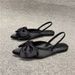 European Women's Shoes 2025 Spring-summer New Collection European-style Fabric Versatile Satin Bow Closed-toe Flat_vogvips.com