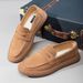 Euro Step 2025 New Soft Sole Men's Slip-On Lazy Genuine Loafers British Style Casual Leather Shoes_vogvips.com