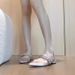 French-style Pink Pointed-toe Flat Summer Wear, 2026 New Model, High-end Rhinestone Closed-toe Sandals For Women_vogvips.com
