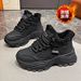 High-Top Fleece-Lined Dad Shoes For Women, Winter Thickened Warm Cotton Shoes, Thick-Soled Height-Increasing Sneakers, C_vogvips.com
