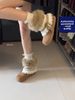 Fashionable Lace-Up Sheepskin Snow Boots For Women 2025 Autumn Winter New Fleece-Lined Warm Cotton Shoes_vogvips.com