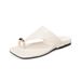 Fairy-style Beach New Model Toe-loop Square-toed Versatile Flat Outdoor Flip-flops Open-toe For Women In Summer_vogvips.com