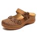 Plus Women's 2025 Summer European And American Style Casual Platform Thick Sole Flower Hollow Out Size 43 Closed Toe_vogvips.com