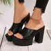 New Chunky Heels 11.5cm Nightclub Waterproof Platform Thick Sole Peep Toe Sandals Spring Summer High Heel Slippers For_vogvips.com