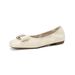 French Temperament Silver Flat-soled Single Shoes Women's One-pedal Light-mouth Soft-soled Ballet Shoes_vogvips.com