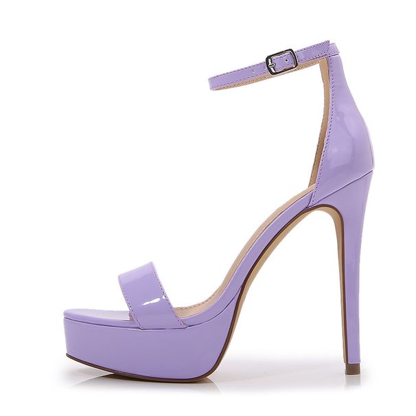 New Large Size Round Head Stiletto High Heels Women S Line Bag With Buckle Fashion Sandals_vogvips.com