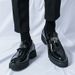 Large Size Pointed 38-46 Business Leather 2023 Thick Sole Single Shoes Tassel Men's Loafers_vogvips.com