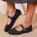 Wind Shoes, Rocking Thread Suede, Mary Jane Flat Sole, Red, Gentle, Evening Fairy_vogvips.com