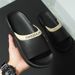 Men's With Cushioning, One-Word Slippers For Couples, Indoor Outdoor Bathroom Sandals, Durable And Non-Slip_vogvips.com