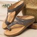 Summer Shoes New Flat Bottom Massage Clamp Foot And Slippers Large Size Toe Pulling Women's Sandals_vogvips.com