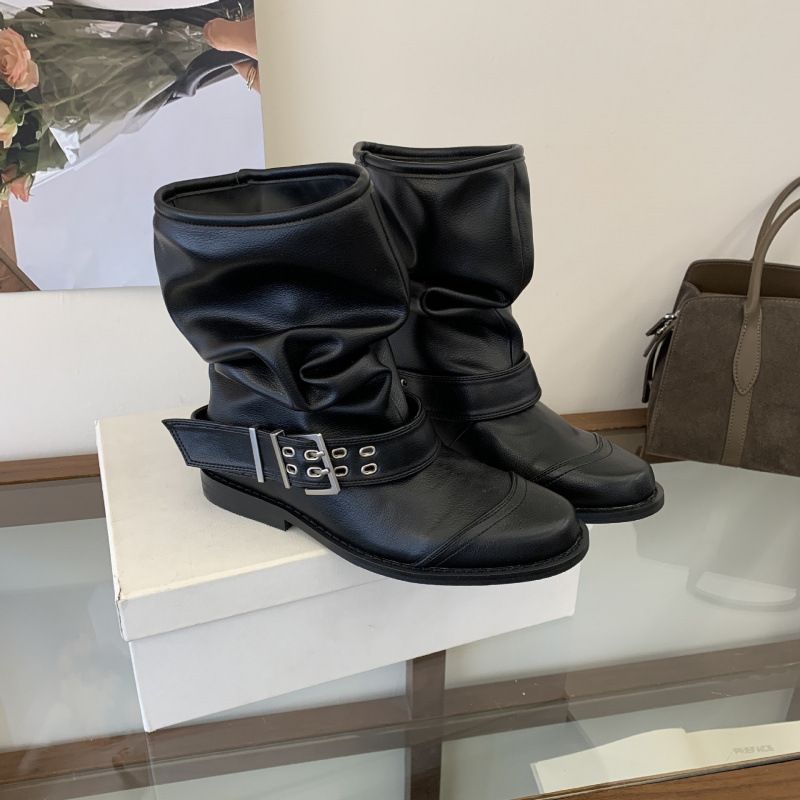 380-1~Chunky Heel French Retro Western Cowboy Ankle For Women, 2026 New Style Stackable Boots_vogvips.com
