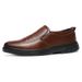 Four Season Men's One Foot Business Casual Leather With Rubber Sole, Anti Slip Wear-resistant Round Toe, Lightweight And_vogvips.com