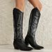 2023 Autumn Winter European And American Cross-Border 34-46 Large Size Western Cowboy Embroidered High Heel Pointed Toe_vogvips.com
