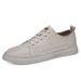 Black Textured Small Leather Shoes Men's Shoes Low-top Breathable Hollow Sports Style Casual Men's Board Shoes_vogvips.com