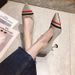 2024 Spring Autumn European And American Export Striped Shallow-Heel Pointed-Toe Stilettos, Ins-Style Workplace Trend,_vogvips.com