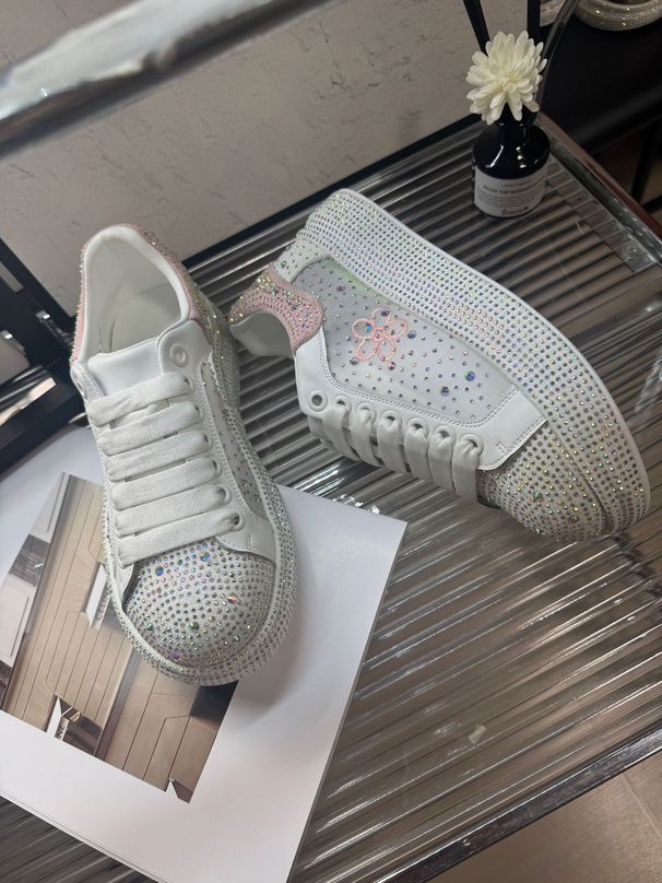 Women's Casual Sneakers With Embroidered Rhinestones, Breathable Mesh Upper, Lightweight Platform Sole For Summer Walking_vogvips.com