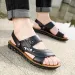 New Summer Men's Sandals Cow Leather Beach Korean Style Casual Outdoor Shoes Two-Use Slip-On Flip Flops_vogvips.com