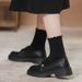 Soft-soled Loafers Women's Small Gold Coin Single Shoes British Thick-soled One-pedal Small Leather Shoes_vogvips.com