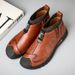 European Warm Series Autumn Winter 2025 Large Size Casual Mid-top Martin Boots With Cotton For Warmth Outdoor Korean Style Handmade Men's_vogvips.com