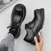 Niche Japanese-Style Large-Toe Derby Shoes For Men, Vintage Casual Leather Loafers, Workwear Style, 15548 Black-J_vogvips.com