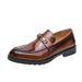 Euro Step New Men's Slip-On Loafers Business Casual Shiny Leather Hairstylist Shoes_vogvips.com