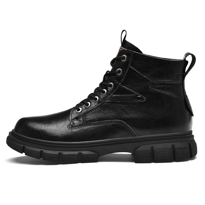 Martin Boots Men's High-top Boots Hand-scratched Tooling Shoes Young And Young Retro Casual Leather Boots Men_vogvips.com