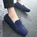 Casual Fashion Men Handmade Suede Genuine Leather Mens Loafers Moccasins Slip On Men's Flats Male Driving Shoes_vogvips.com