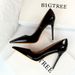 9511-6 European And American Style Fashion Simple Stiletto Ultra High Heel Glossy Patent Leather Shallow Mouth Pointed_vogvips.com