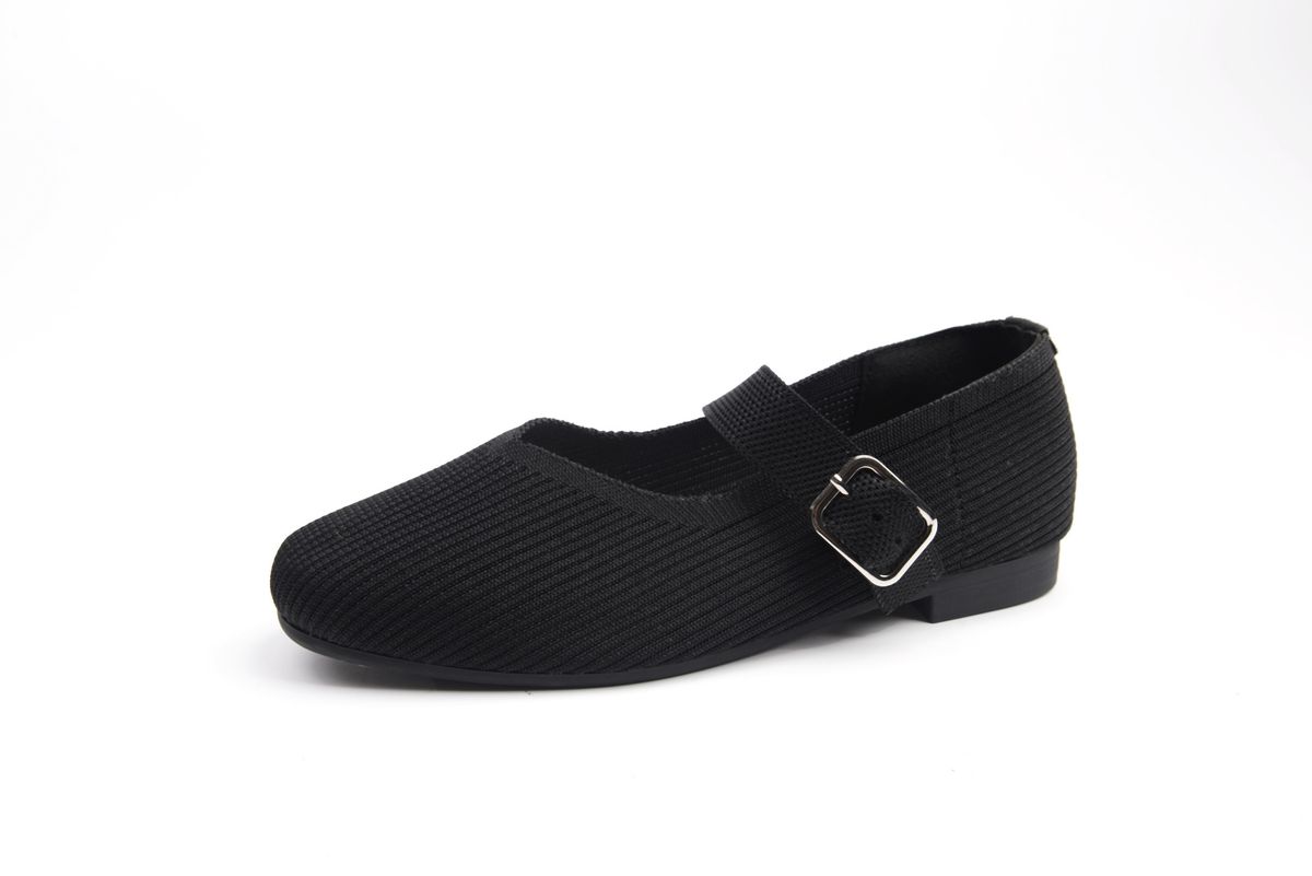 Princess Same Style 2025 Square Toe Shallow Mary Jane Flat Soft Sole Fly Knit Slip-On Casual Women's Shoes_vogvips.com