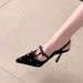 Rhinestone Sexy Bowknot Polka Dot Spring/Autumn Black High Heels 2025 New Thin Heel Backless Sandals Sweet And Cute_vogvips.com