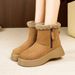 Women's Snow Boots With Fur Integrated And Thickened Short Boots, Children's Non Slip Cotton Shoes_vogvips.com