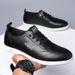 New Round Toe Casual Business Trend Men's White Leather Shoes Loafers_vogvips.com