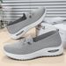 Women's Cross-border Women's Footwear Large Size Casual Fly-knit Breathable For Mothers Slip-on Lazy Cloth Shoes_vogvips.com