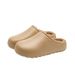 Fleece-Lined Waterproof Cotton Slippers For Women 2025 New Antibacterial Indoor Warm Thick-Soled EVA Outdoor Plush Shoes Winter_vogvips.com