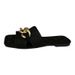 Women's Plus Size Flat Slippers Lightweight Stylish Chain Design Square Toe Casual Outdoor Sandals_vogvips.com