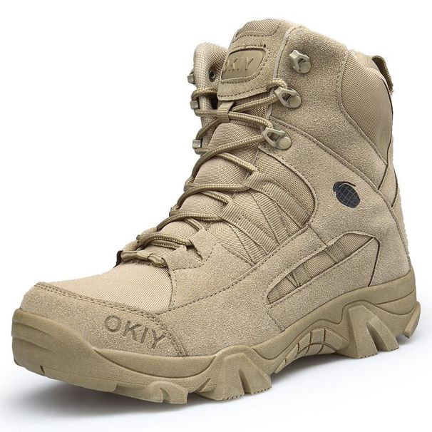 Mens Desert Tactical Combat Boots High Top Outdoor Hiking Shoes_vogvips.com