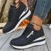 Autumn New Fashion Wedge Women Lightweight Non Slip Casual Sports Shoes Woman Thick Sole Lace Up Chunky Sneakers_vogvips.com