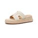 Weiwei Women's One Strap Sandals 568 1 Thick Sole Platform Woven Design Height Increasing 2025 New Style_vogvips.com