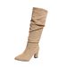Women's Pointed Toe High Heeled Fashion Boots Suede High Top Winter_vogvips.com