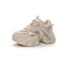 Dad Shoes Thick-soled Transparent Net Height Increase 8cm Casual Versatile Style Small Women's Shoes_vogvips.com