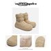 Buffny Unisex Winter Snow Boots With Thick Fur Lining, Non-Slip Rubber Sole & Platform Design For Couples (Khaki/Grey)_vogvips.com