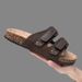 Cork Slippers For Men And Women Summer Thick Bottom Non-Slip Double Strap Double Buckle Beach Sandals_vogvips.com