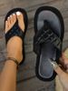 Women's plus Size Platform Slippers Lightweight Solid Color Outdoor Wearable Shoes_vogvips.com